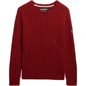 Superdry Slouchy Cable Sweater Rouge M Femme