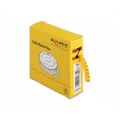 DeLOCK Cable Marker Box, No. 0 - Leitungs- / Kabel-Marker (vorgedruckt) - Gelb (Packung mit 500) (18354)