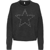 ONLY Pull-over 'ONLRenata' gris foncé / argent