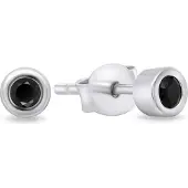 Brilio Silver - Timeless silver earrings withack zircons EA609WBC