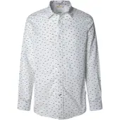Pepe Jeans pour homme. PM3090845 Chemise Casper blanche (L), Casuel, Coton, Manche longue