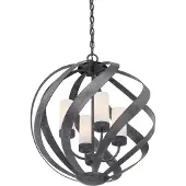 QUOIZEL Elstead Blacksmith Lampe à suspendre d'extérieur E14 4x vieux noir opale gravé IP44