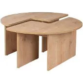 Skye Decor , Moira - Oak, table basse, chêne, 100 % PANNEAUX ESPAGNOLS REVÊTUS DE MÉLAMINE, 90 x 41 x 90 cm