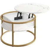 Vicco Table basse Marlo Marbre blanc 57x57cm, Model 55947