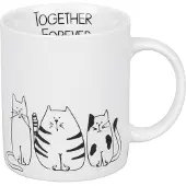 Könitz 6x Kaffeetasse Funny Cats, Tasse, Blanc