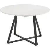 Vicco Table de salle à manger Loyd Blanc/Noir 120-160 x 120 cm extensible, Model 56515