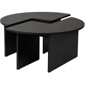 Skye Decor , Moira - Wood Black, table basse, bois noir, 100 % PANNEAUX DE SPANCE REVÊTUS DE MÉLAMINE, 90 x 41 x 90 cm