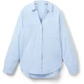 Tom Tailor Chemisier bleu clair / blanc