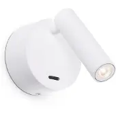 Faro Applique Murale Faro Barcelona Avec Bras Led Intégré, 3W - Métal Peint, Chambre, 95 Lm, 3000K - Blanc
