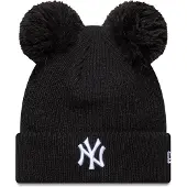 New Era Mlb Double Pom New York Yankees Beanie Noir