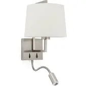 Faro Frame - applique murale avec interrupteur - 21,5 x 28 x 17,6 cm - 3W LED inclus - beige et nickel mat