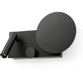 LOREFAR Applique Murale Faro Barcelona - Klee Avec Bras De Lecture À Droite, Led 10W, Led Intégrée, Variateur, Double Interrupteur, Noire