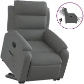 vidaXL Fauteuil relax avec releveur électrique Tissu gris foncé