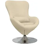 vidaXL Fauteuil œuf Crème 63 x 73 x 90 cm tissu