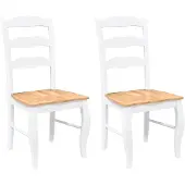 vidaXL Chaises de salle à manger 2 pcs. Blanc Bois massif Hévéa