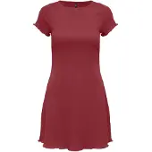 ONLY Robe courte à manches courtes Femme Ruby Wine