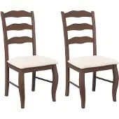 vidaXL Chaises de salle à manger avec coussins 2 pcs. Marron Bois massif Hévéa