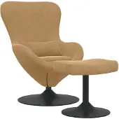 vidaXL Tabouret uf avec repose-pieds en velours marron