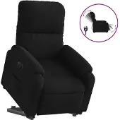 vidaXL Fauteuil relax Releveur électrique Noir Tissu microfibre
