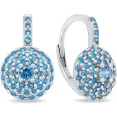 Brilio Silver Silver - Superbes boucles d'oreilles en argent avec zircons bleus EA14