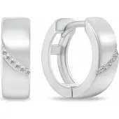 Brilio Silver Silver - Gentle ronde boucles d'oreilles en argent EA212W, (Argent)