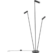 QAZQA Lampadaire moderne noir 3 lumières GU10 35mm - Thomas