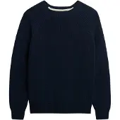 Superdry Femme Pull en Maille Côtelée Coupe Décontractée Navy Taille: 42