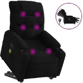 vidaXL Fauteuil de massage électrique avec releveur Noir Tissu