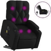 vidaXL Fauteuil de massage avec releveur électrique noir similicuir