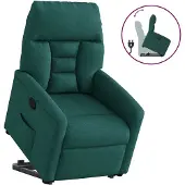 vidaXL Fauteuil relax avec releveur Vert foncé Tissu