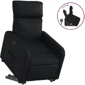 vidaXL Fauteuil relax avec releveur Noir Similicuir