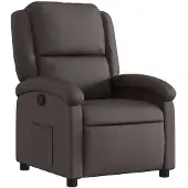 vidaXL Fauteuil relax marron foncé cuir véritable