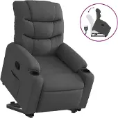 vidaXL Fauteuil relax releveur gris foncé Tissu