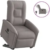 vidaXL Fauteuil relax avec releveur électrique Taupe Tissu