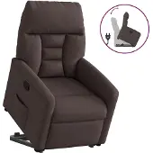 vidaXL Fauteuil relax avec releveur Tissu marron foncé