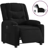 vidaXL Fauteuil relax électrique noir tissu