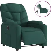 vidaXL Fauteuil relax électrique vert foncé Tissu