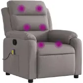 vidaXL Fauteuil de massage Taupe Tissu