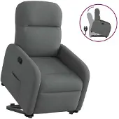 vidaXL Fauteuil relax releveur gris foncé Tissu