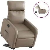 vidaXL Fauteuil relax avec releveur électrique Cappuccino similicuir