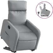 vidaXL Fauteuil relax releveur gris clair Tissu