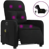 vidaXL Fauteuil de massage électrique noir tissu