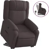 vidaXL Fauteuil relax avec releveur Tissu marron foncé