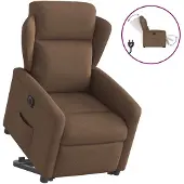 vidaXL Fauteuil relax releveur électrique brun Tissu