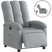 vidaXL Fauteuil relax électrique gris clair Tissu