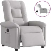 vidaXL Fauteuil relax électrique gris nuageux Tissu