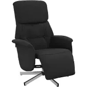 vidaXL Fauteuil relax avec repose-pieds Noir Tissu