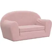 vidaXL Canapé-lit pour enfants 2 places Rose Peluche douce