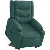 vidaXL Fauteuil relax avec releveur Vert foncé Tissu
