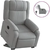vidaXL Fauteuil relax avec releveur électrique Gris clair Tissu